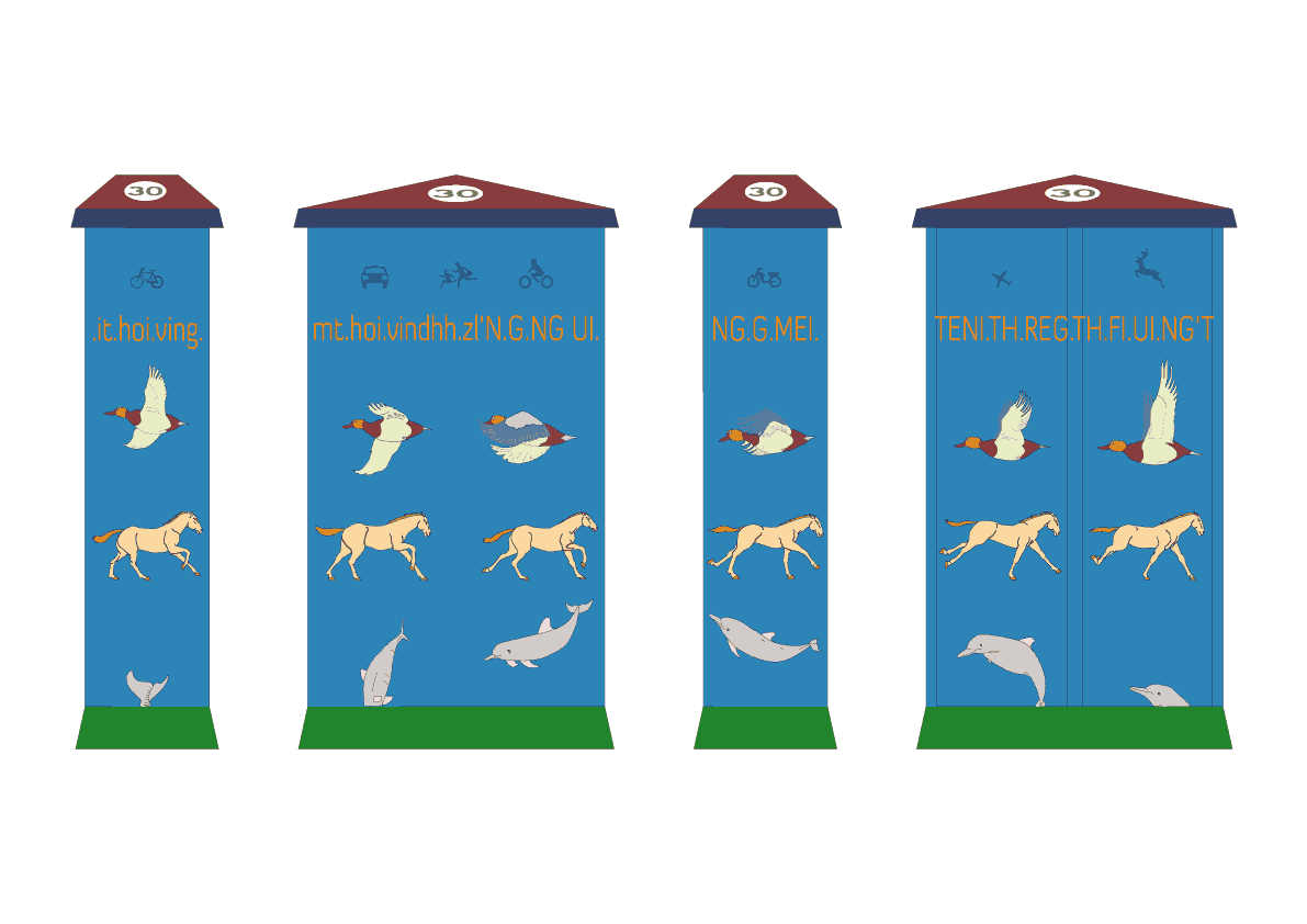 ontwerp voor een electriciteitshuisje.