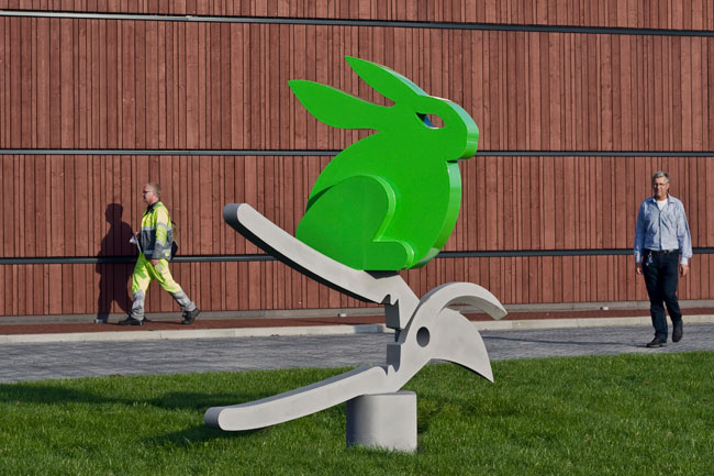 the rabbit has a pair of scissors to think
