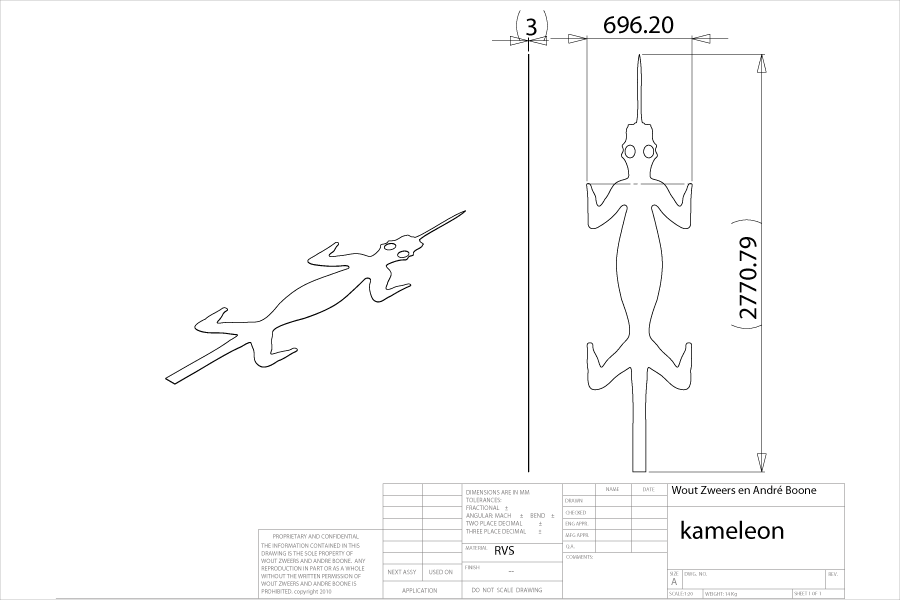technische tekening kameleon